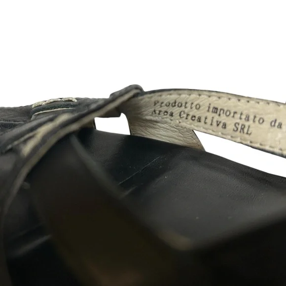 Y2K Millennial Diva Vintage Leather Slingback Woven Cute Cutout Wedge Heel EU 37 - Picture 9 of 16